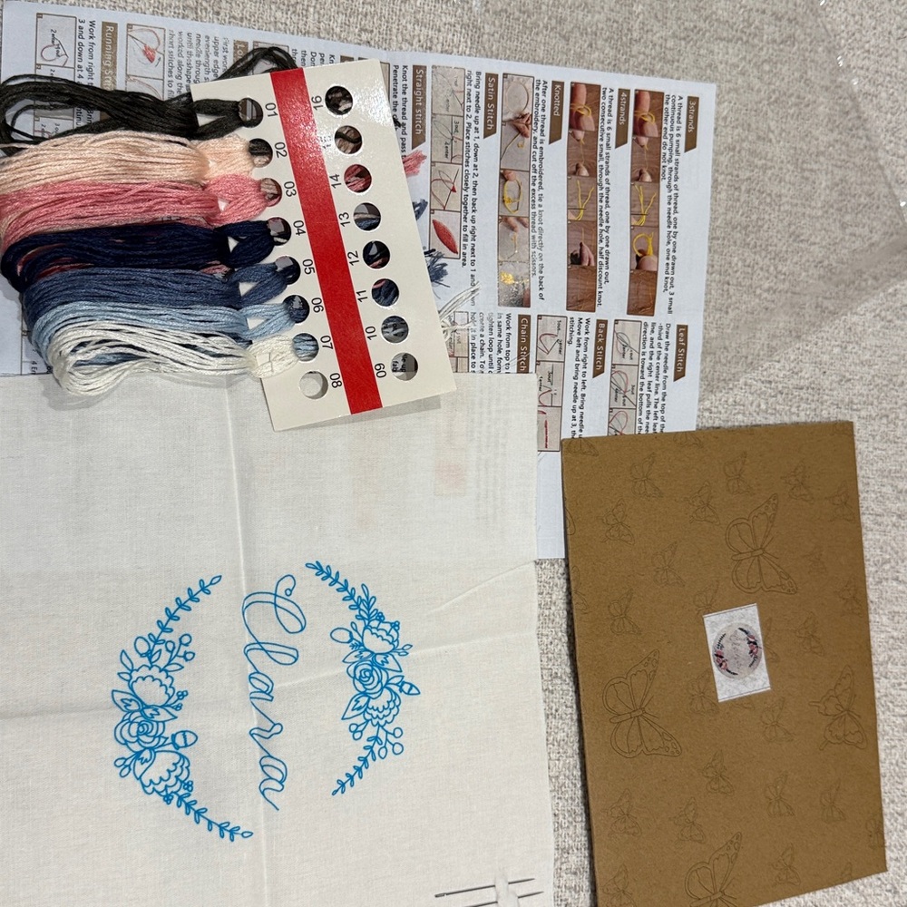NWT 8inch Name ‘Clara’DIY embroidery kit
